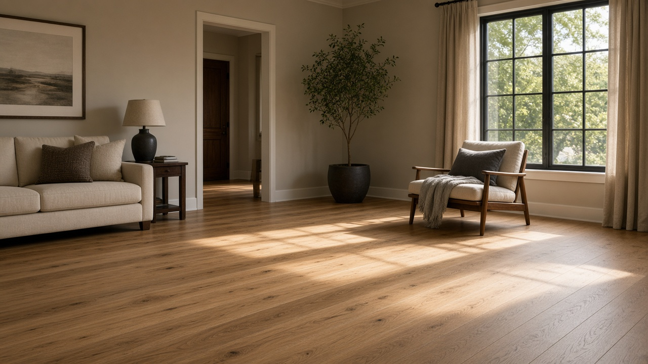 Finished oak living room after a mill run